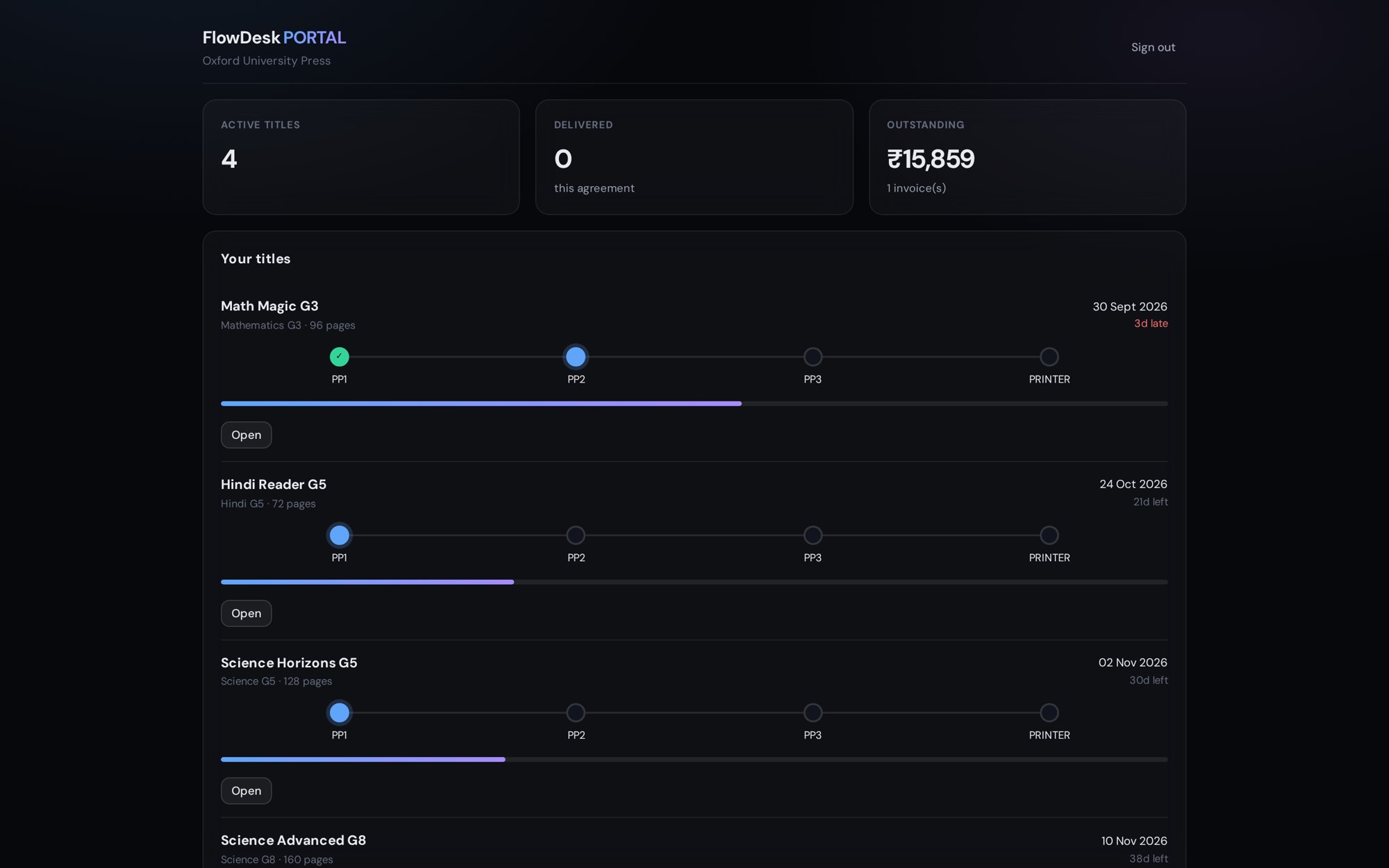 FlowDesk Client Portal screen