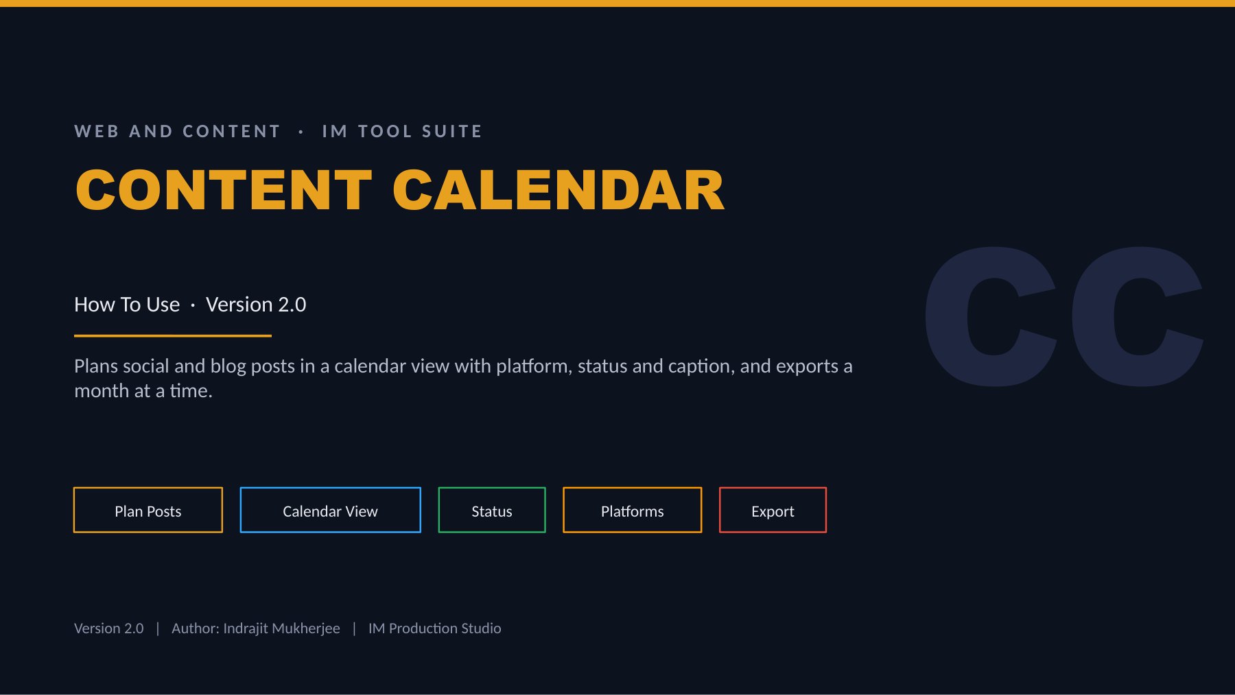 Content Calendar