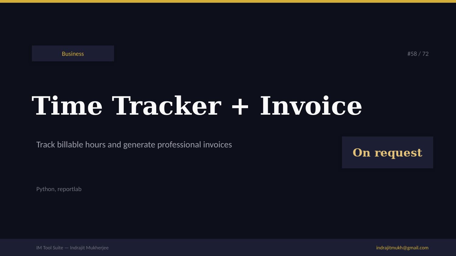 Time Tracker + Invoice