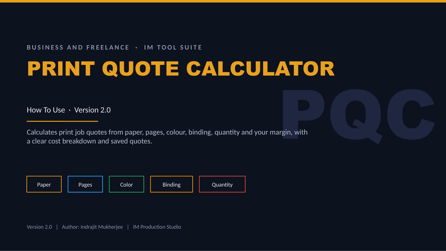 Print Quote Calculator