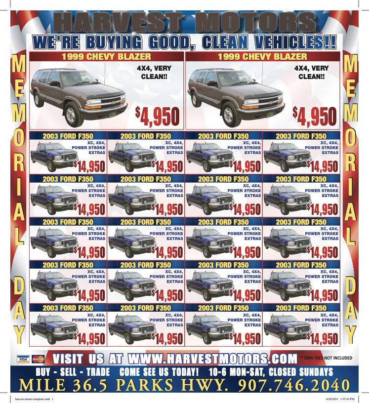 Harvest Motors Template — Advertisement by Indrajit Mukherjee