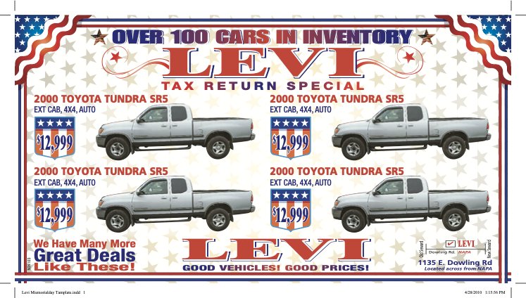 Levi Miemorialday Tamplate — Advertisement by Indrajit Mukherjee
